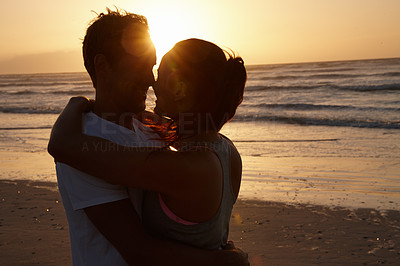Savoring a romantic moment on the beach