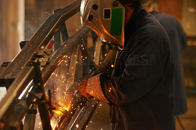 Hard at work in the welding workshop