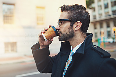 Coffee keeps him in tune with city life