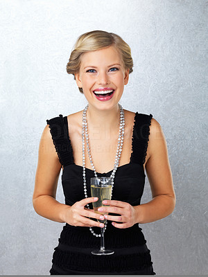 Woman holding champagne flute