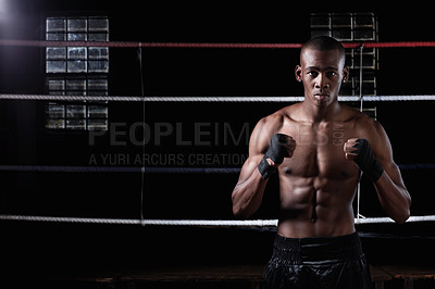 African American male kick boxer