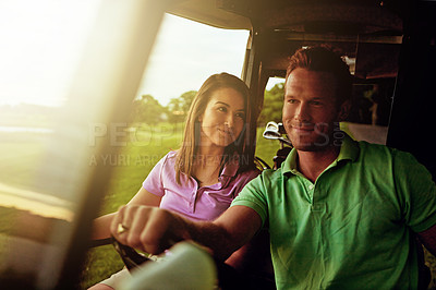 Golfing with her favourite guy