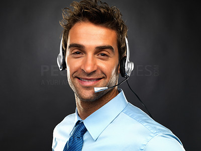 Smiling customer care executive