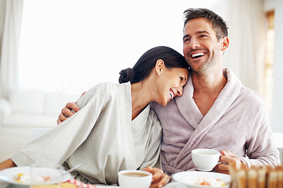 Affectionate couple enjoying tea