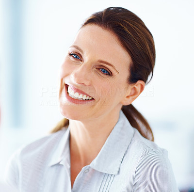 Happy successful woman smiling