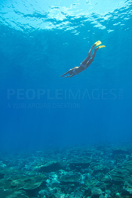 Floating through the deep blue sea