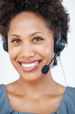 Confident customer service representative