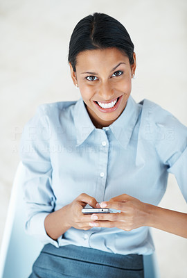 Business woman texting