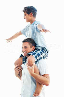 Father and son having fun