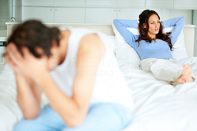 Portrait of young couple having a relationship conflict