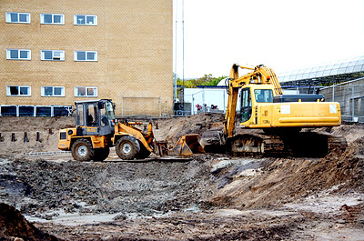 Bulldozers ready for use