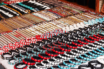 Jewelry for sale at a market stall