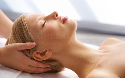 Receiving a relaxing head massage