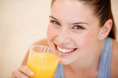 Enjoying fresh orange juice
