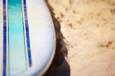 Surfboard on the sand