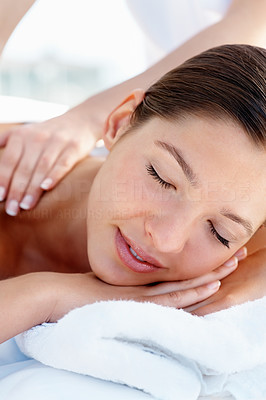 Body care: Young lady being massaged at the day spa
