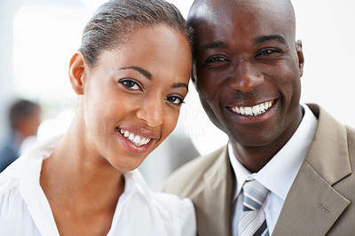 Closeup of cheerful African American business people