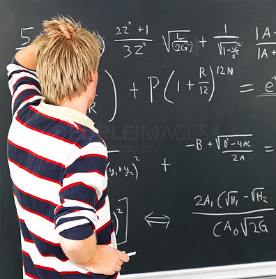 Modern education - Student looking at blackboard