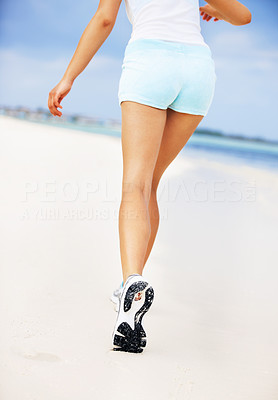 Woman having walk at beach
