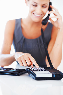 Business woman calling customers