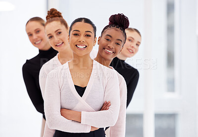 Buy stock photo Shot of a group of ballet dancers together