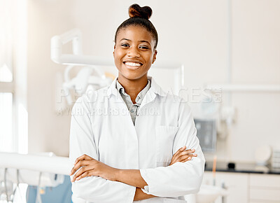 Buy stock photo Shot of a young female dentist in her office