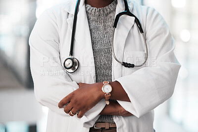 Buy stock photo Shot of an unrecognisable doctor working in a modern hospital